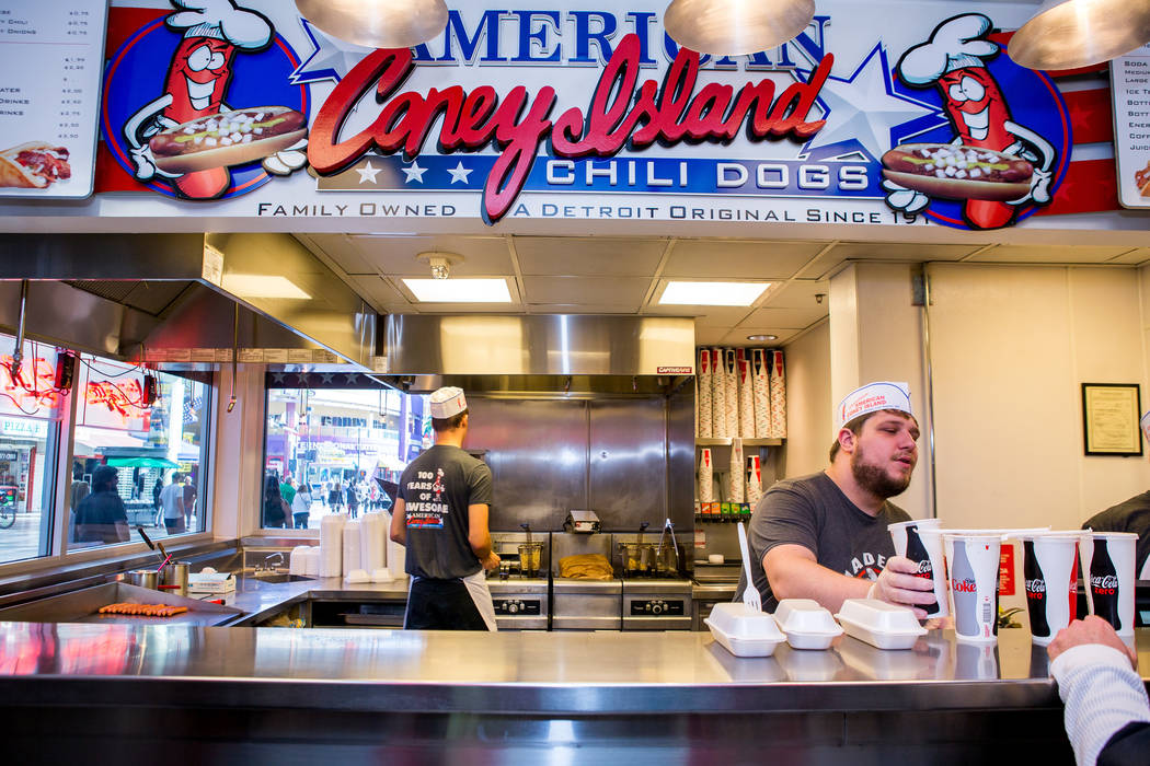 The American Coney Island restaurant at D Las Vegas on Thursday, Feb. 15, 2018. The hotel-casino is now accepting Bitcoin at some of its restaurants, gift shop and hotel desk.  Patrick Connolly La ...