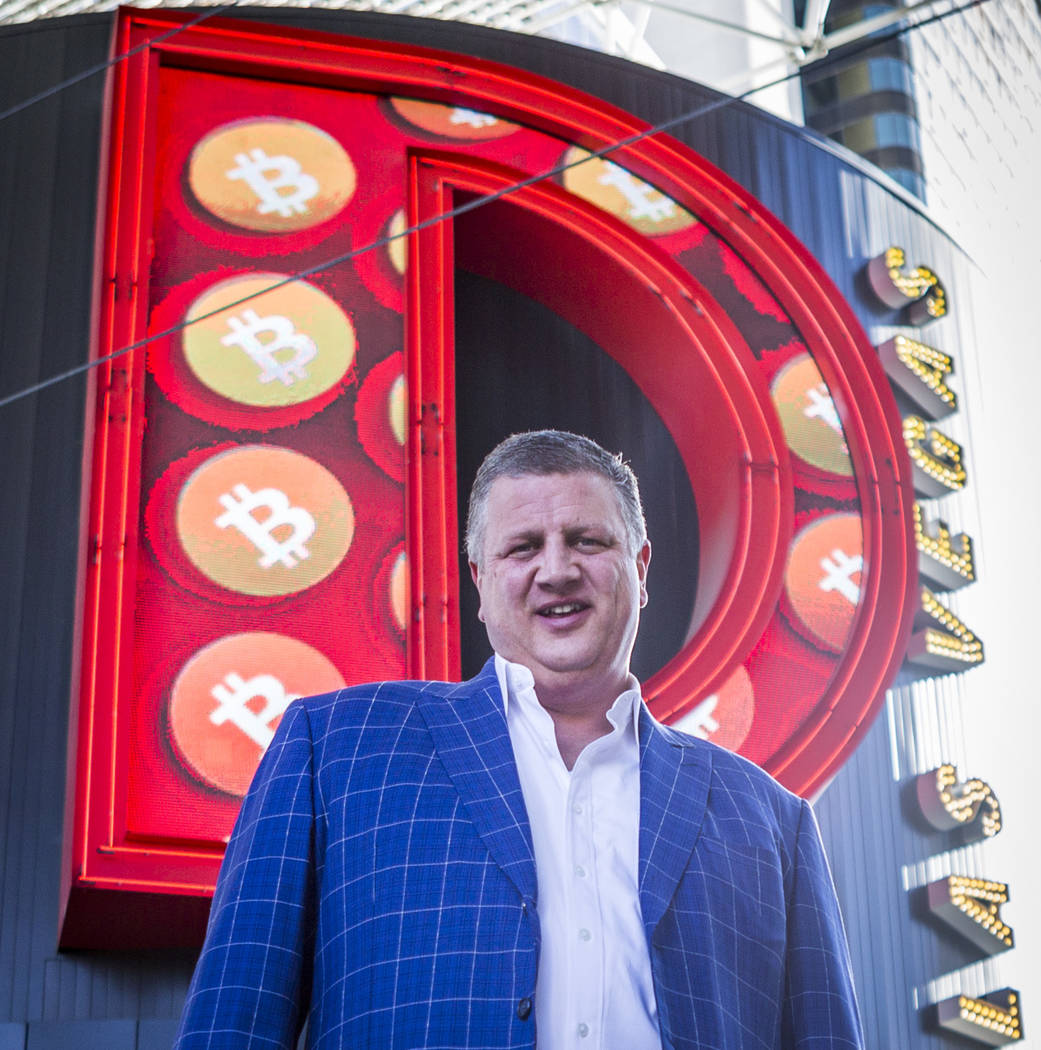 Derek Stevens, CEO and owner of the D Las Vegas, on Thursday, Feb. 15, 2018. The hotel-casino is now accepting Bitcoin at some of its restaurants, gift shop and hotel desk.  Patrick Connolly Las V ...