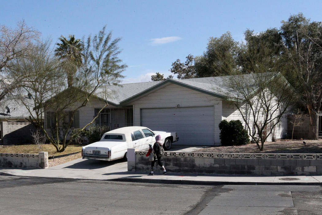 A home at 809 Palmhurst Drive in Las Vegas Thursday, Feb. 22, 2018. After owner Carole Barnish died last August, Shalena Earnheart claimed ownership, sparking a heated dispute. K.M. Cannon Las Veg ...
