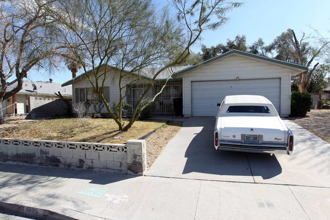 A home at 809 Palmhurst Drive in Las Vegas Thursday, Feb. 22, 2018. After owner Carole Barnish died last August, Shalena Earnheart claimed ownership, sparking a heated dispute. K.M. Cannon Las Veg ...
