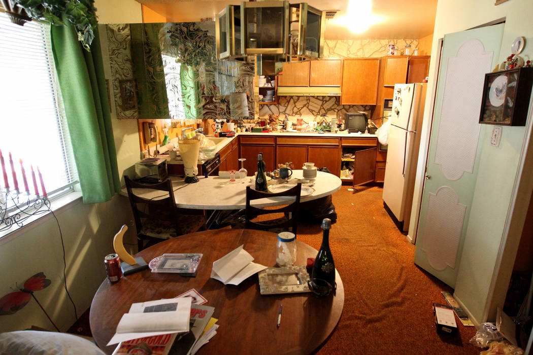 The kitchen of home at 809 Palmhurst Drive in Las Vegas Thursday, Feb. 22, 2018. After home owner Carole Barnish died last August, Shalena Earnheart claimed ownership, sparking a dispute. A neighb ...