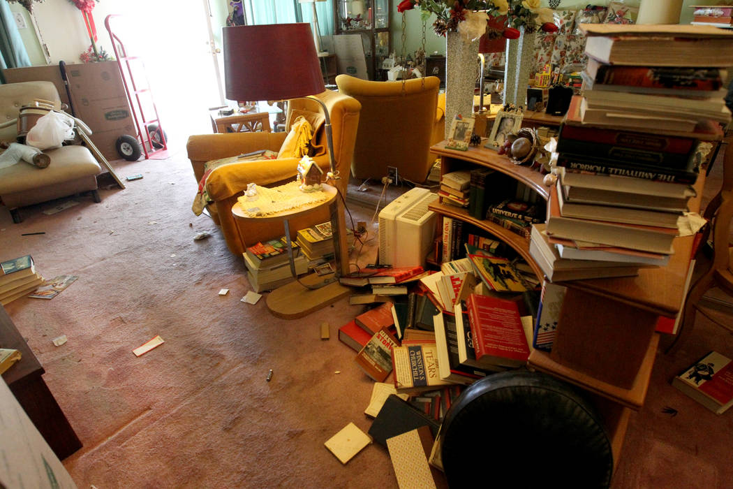 The living room of home at 809 Palmhurst Drive in Las Vegas Thursday, Feb. 22, 2018. After home owner Carole Barnish died last August, Shalena Earnheart claimed ownership, sparking a dispute. A ne ...