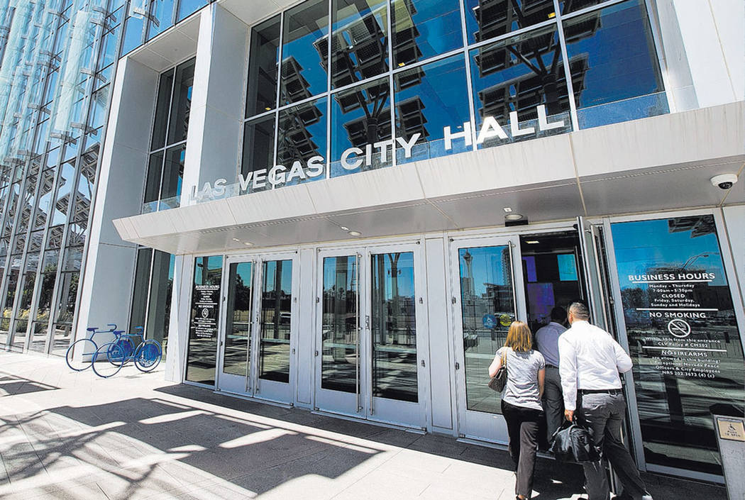Las Vegas City Hall located at 495 S. Main St. in downtown Las Vegas on Tuesday, May 23, 2017. Richard Brian Las Vegas Review-Journal @vegasphotograph