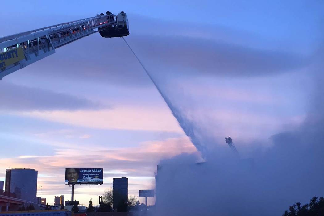 Building on fire near I15 and Spring Mountain Local Las Vegas Local