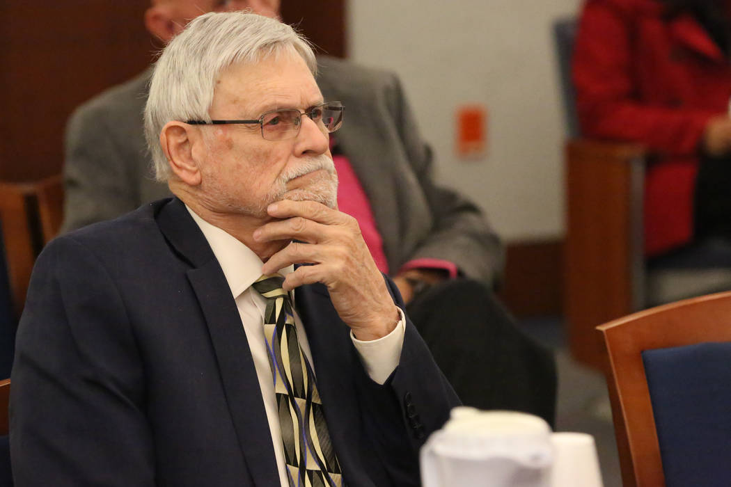 Larry Bertsch listens as Judge Gloria Sturman outlines his obligations and limitations as special administrator of the estate of Stephen Paddock on Thursday, March 1, 2018 at the Regional Justice  ...