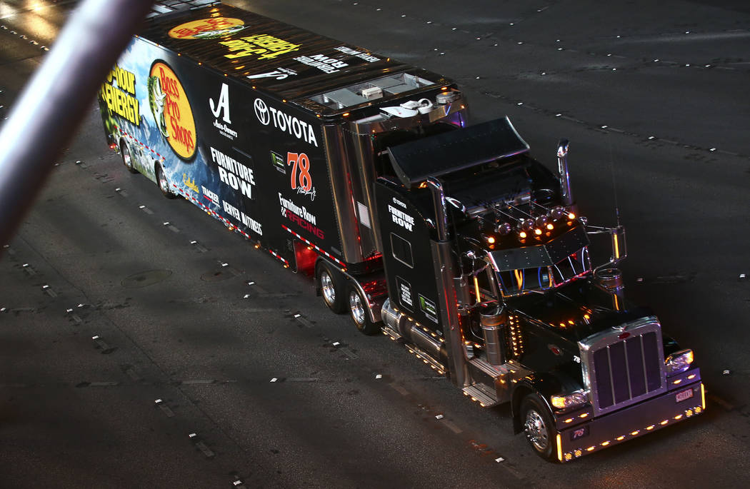 NASCAR haulers roll down Las Vegas Strip — PHOTOS Las Vegas Review