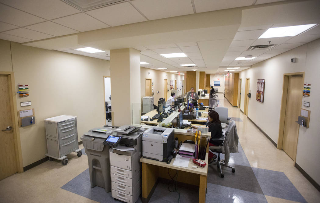 A lean design workspace on the specialties floor at Oakey Healthcare Center in Las Vegas on Wednesday, March 7, 2018. Chase Stevens Las Vegas Review-Journal @csstevensphoto