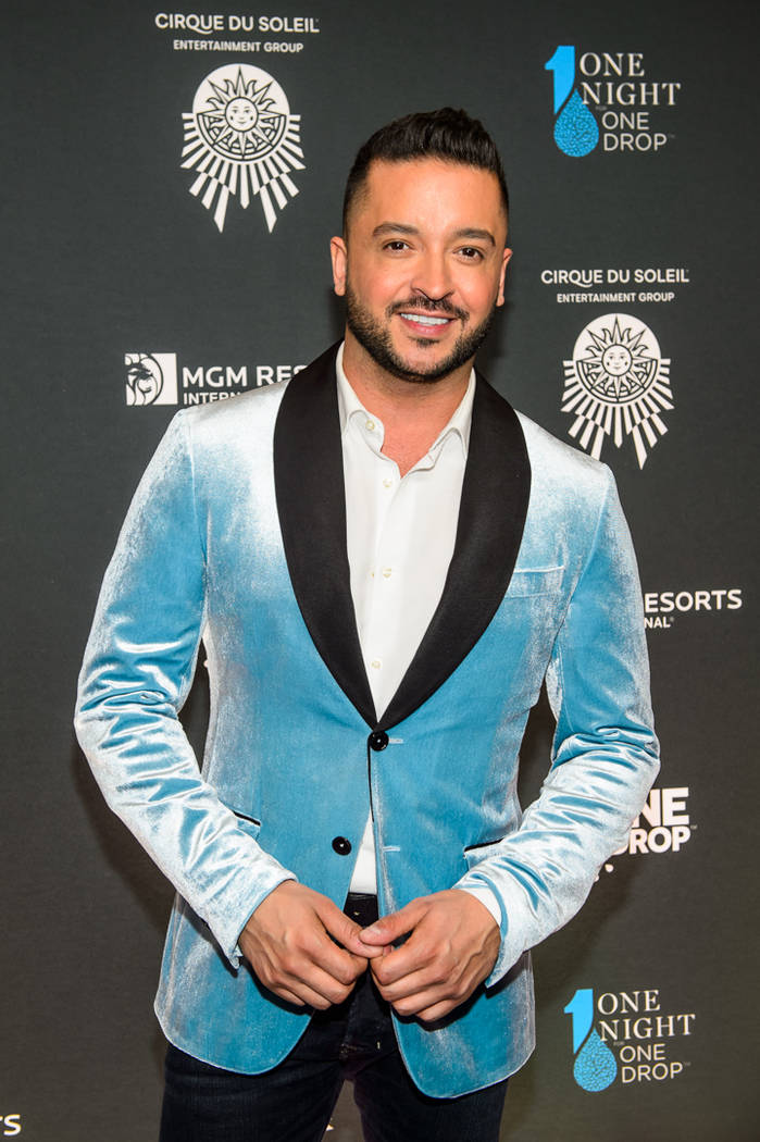 Jai Rodriguez is shown on the blue carpet at "One Night For One Drop" on Friday, March 2, 2018. (Brenton Ho)