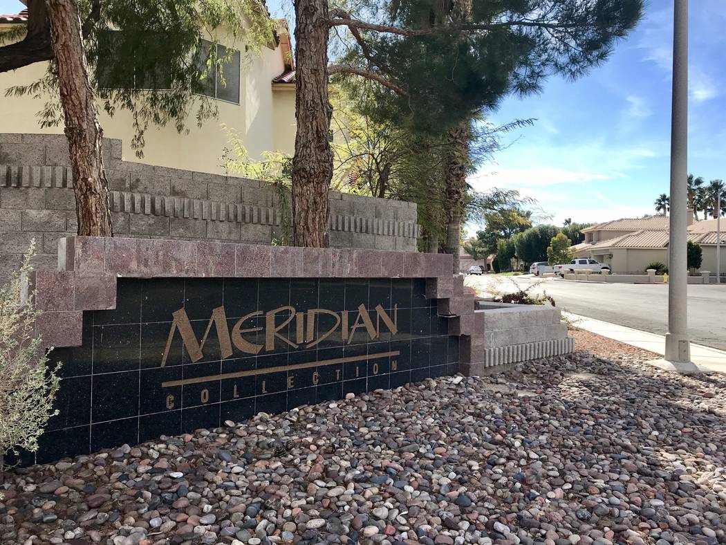 The Neighborhood Improvement District project at the Meridian Estates near Robindale and Pecos Roads will replace missing, dead or diseased trees, plant new shrubbery and remove toxic material. Ho ...