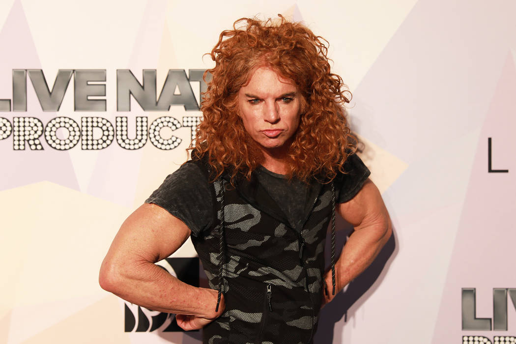 Carrot Top, a comedian and MGM Resorts Entertainmer, poses before a VIP