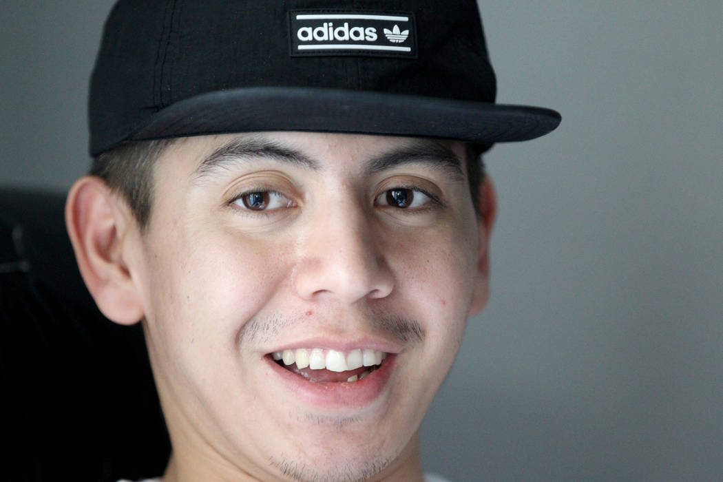 Jeremy Renbarger, 26, talks about his cardiac arrest during an interview at his Henderson apartment he shares with his girlfriend Janeth Lopez, 25, Tuesday, March 6, 2018. K.M. Cannon Las Vegas Re ...