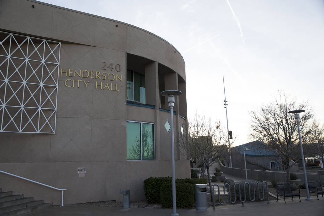 Henderson City Hall in Henderson, Tuesday, March 6, 2018. Erik Verduzco Las Vegas Review-Journal @Erik_Verduzco
