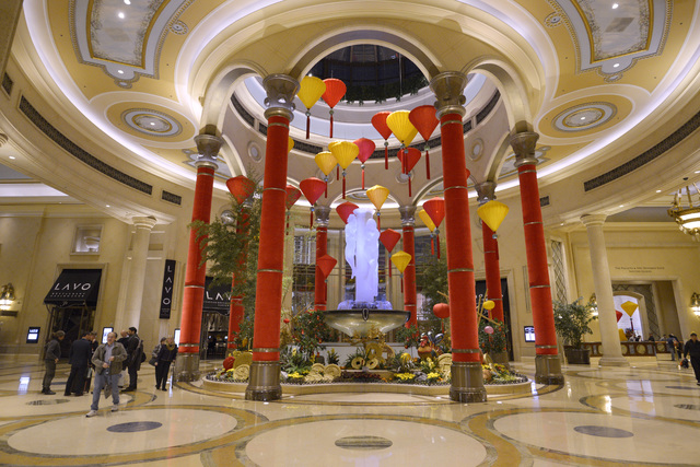 The front lobby of the Palazzo is pictured in this file photo. (Sam Morris/Las Vegas News Bureau)
