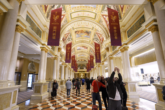 The lobby of the Venetian is pictured in this file photo. (Sam Morris/Las Vegas News Bureau)