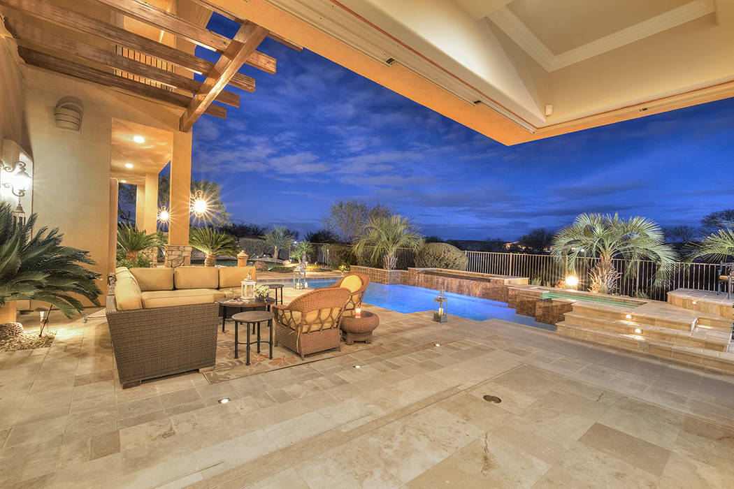 The pool and spa area provides space for entertaining. (Synergy/Sotheby’s International Realty)