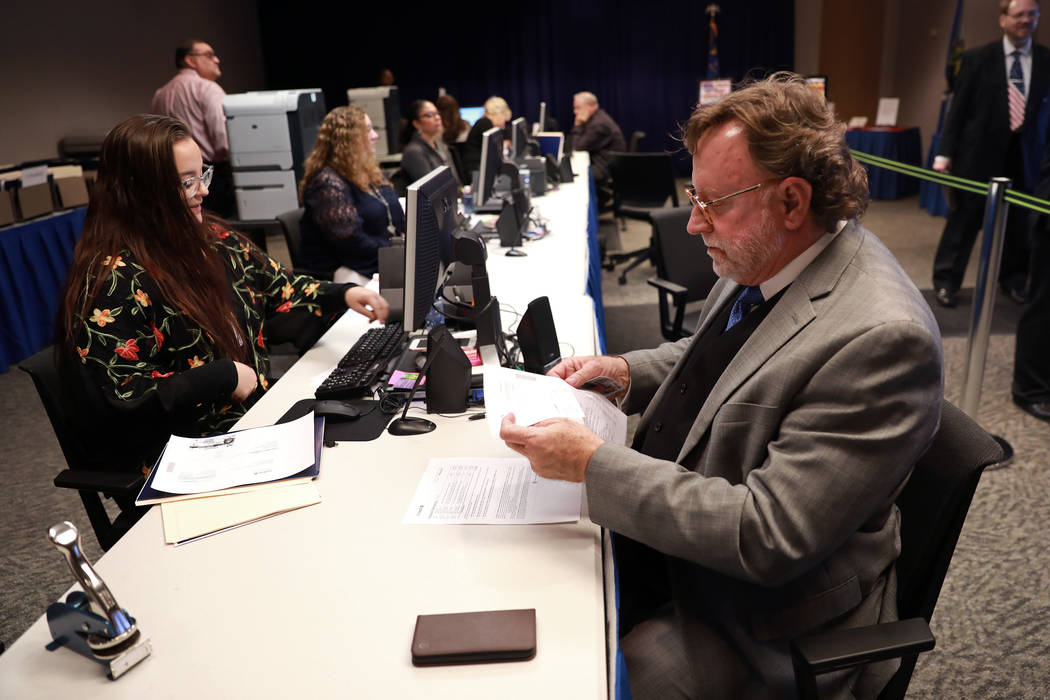 Robert Langford files for candidacy for district attorney at the Clark County Government Center in Las Vegas on Friday, March 16, 2018. Andrea Cornejo Las Vegas Review-Journal @DreaCornejo