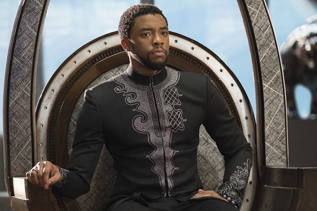 Chadwick Boseman in a scene from Marvel Studios' "Black Panther." (Matt Kennedy/Marvel Studios-Disney via AP)