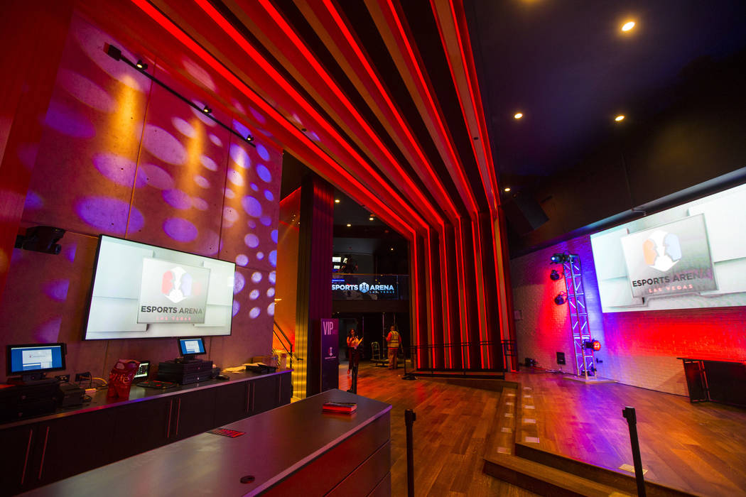 The entrance to Esports Arena Las Vegas hours before the grand opening at the Luxor in Las Vegas on Thursday, March 22, 2018. Chase Stevens Las Vegas Review-Journal @csstevensphoto