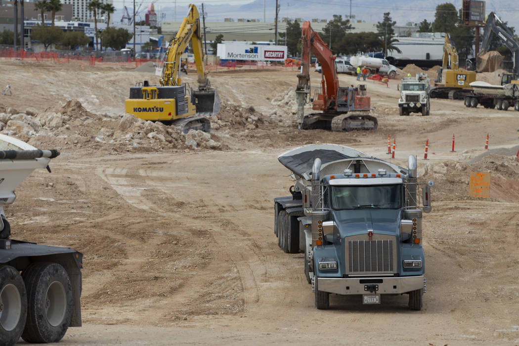The site of the future Raiders stadium in Las Vegas, Friday, March 9, 2018. Erik Verduzco Las Vegas Review-Journal @Erik_Verduzco