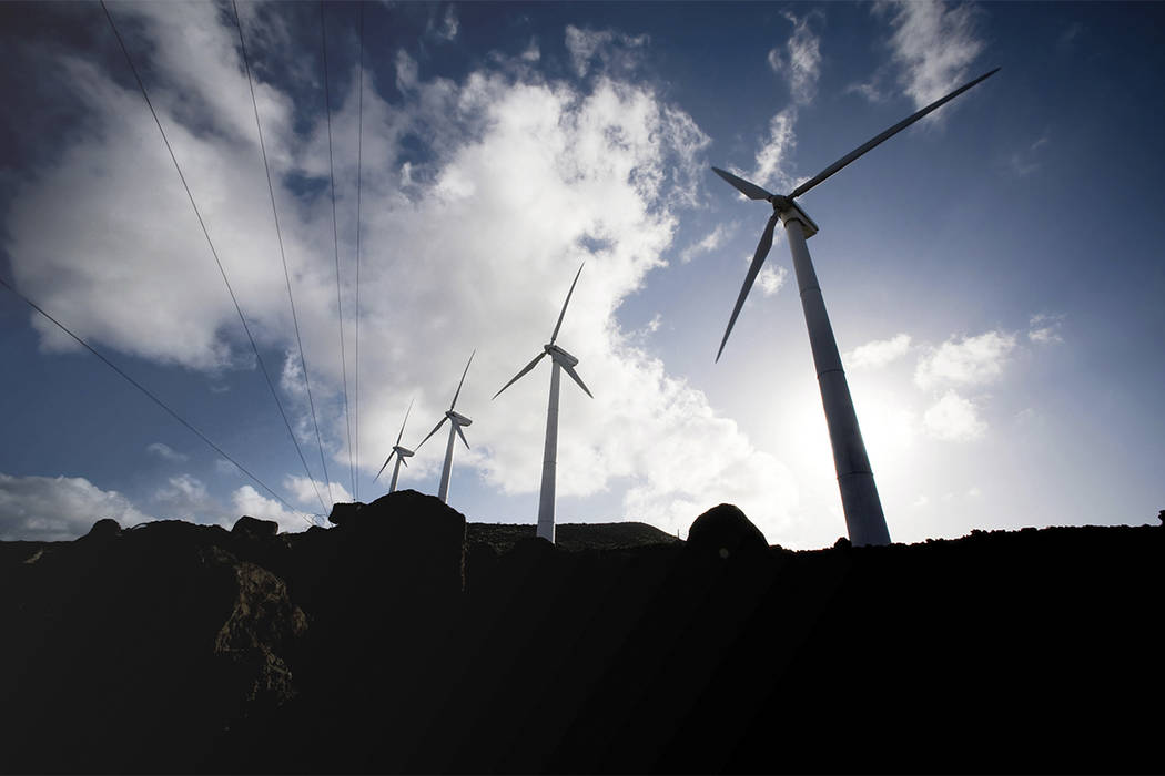 Wind turbine and wind swept surrounding plants and terrain of the 45th Operations Group Detachment 2, at Ascension Auxiliary Airfield (AAF), South Atlantic Ocean. (Thinkstock)