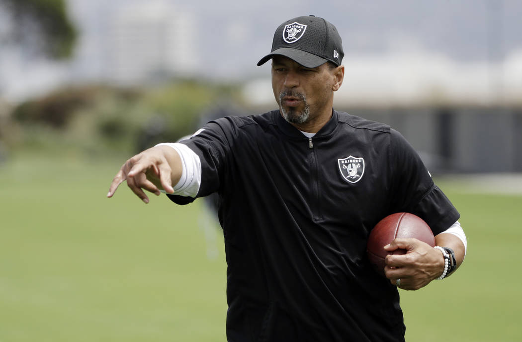 Oakland Raiders defensive backs coach Rod Woodson during the