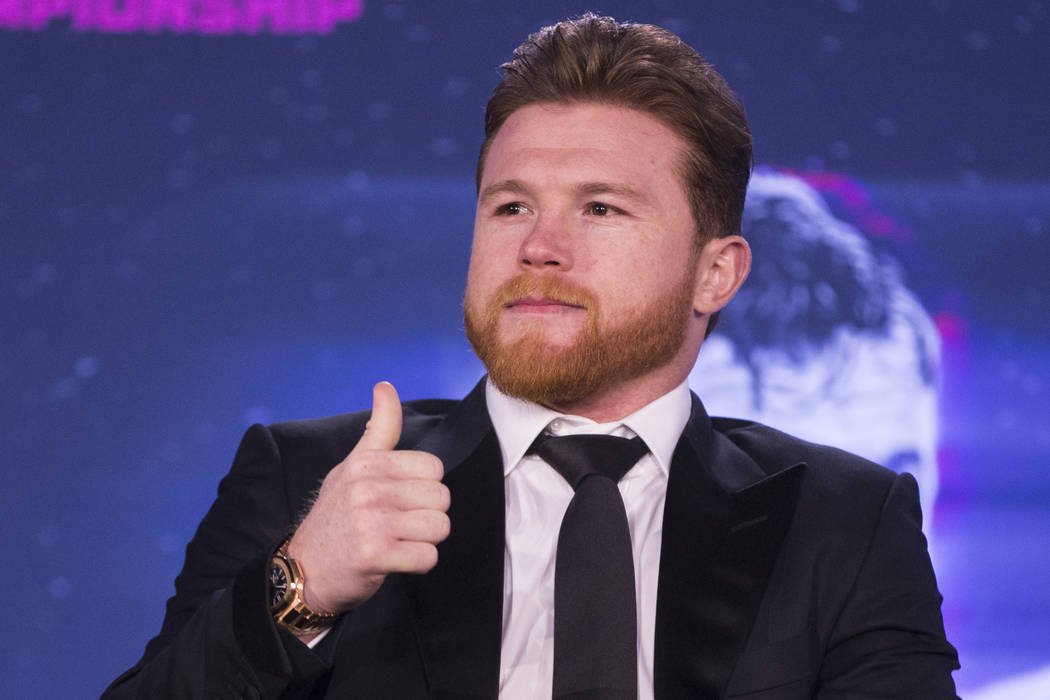 Saul "Canelo" Alvarez during a press conference for his upcoming fight, at Microsoft Square in Los Angeles, Calif., Tuesday, Feb. 27, 2018. Erik Verduzco Las Vegas Review-Journal @Erik_V ...