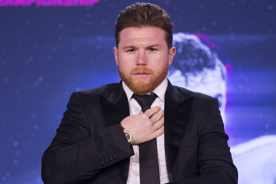 Saul "Canelo" Alvarez during a press conference for his upcoming fight, at Microsoft Square in Los Angeles, Calif., Tuesday, Feb. 27, 2018. Erik Verduzco Las Vegas Review-Journal @Erik_V ...