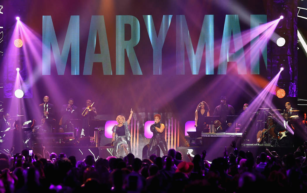LAS VEGAS, NV - MARCH 24: Erica Campbell (L) and Tina Campbell of Mary Mary perform during the 33rd annual Stellar Gospel Music Awards at the Orleans Arena on March 24, 2018 in Las Vegas, Nevada. ...