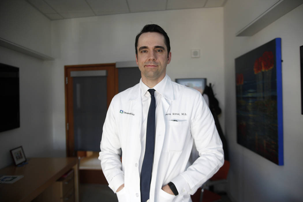 Dr. Aaron Ritter, director of clinical trials at the Lou Ruvo Center for Brain Health at the Cleveland Clinic in Las Vegas, Monday, March 26, 2018. A new study released Tuesday by the Alzheimer's  ...