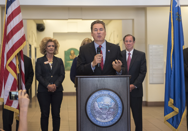Assemblyman Brent Jones of District 35 during an event where "insurgent" Republican Assembly candidates stood together promising to reverse Gov. Brian Sandoval's agenda on the state inco ...