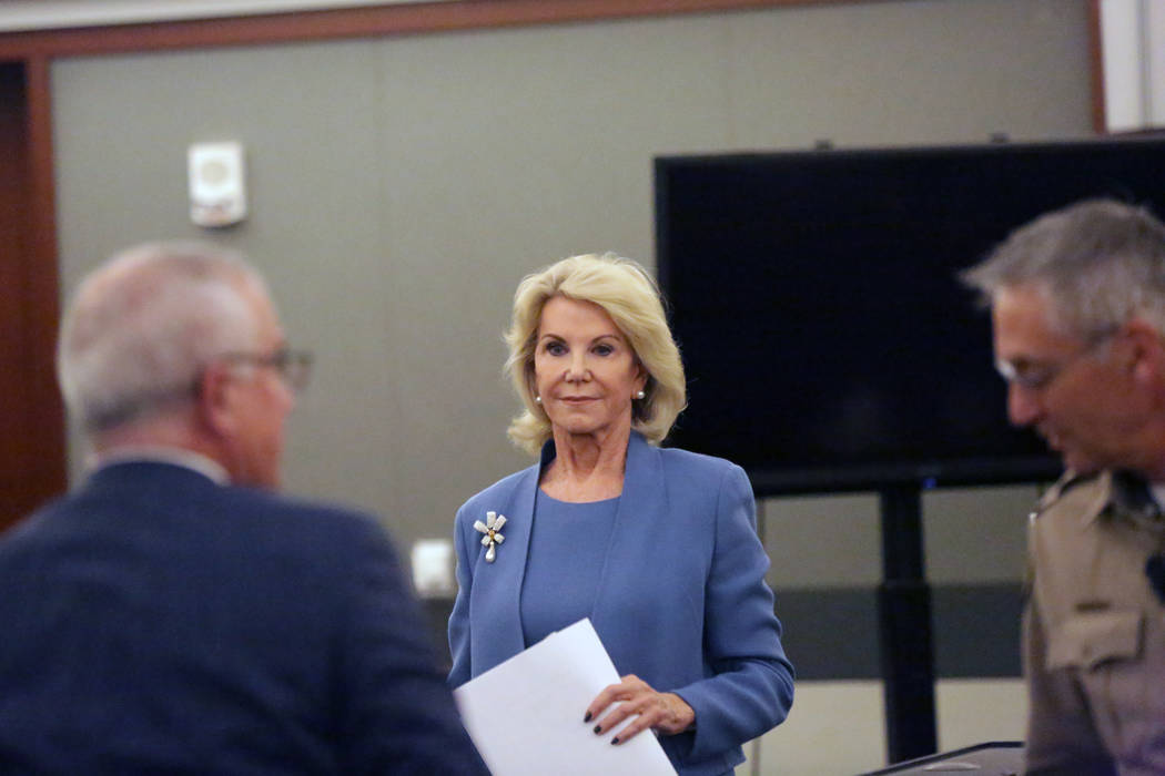 Elaine Wynn exits the stand after testifying in a suit against Wynn Resorts on Wednesday, March 28, 2018. Michael Quine/Las Vegas Review-Journal @Vegas88s