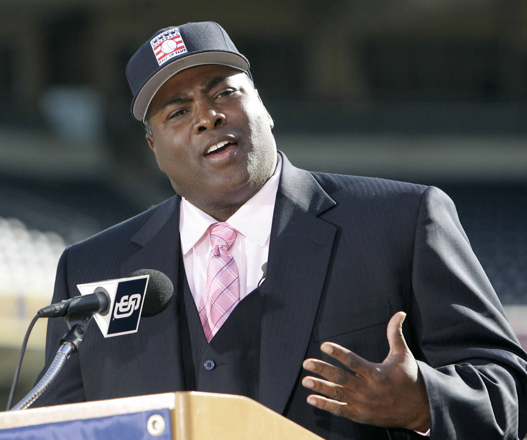 FILE - In this Jan. 9, 2007 file photo, former San Diego Padre Tony Gwynn talks about his election to the National Baseball Hall Of Fame, in San Diego. American League All-Star starter Chris Sale  ...