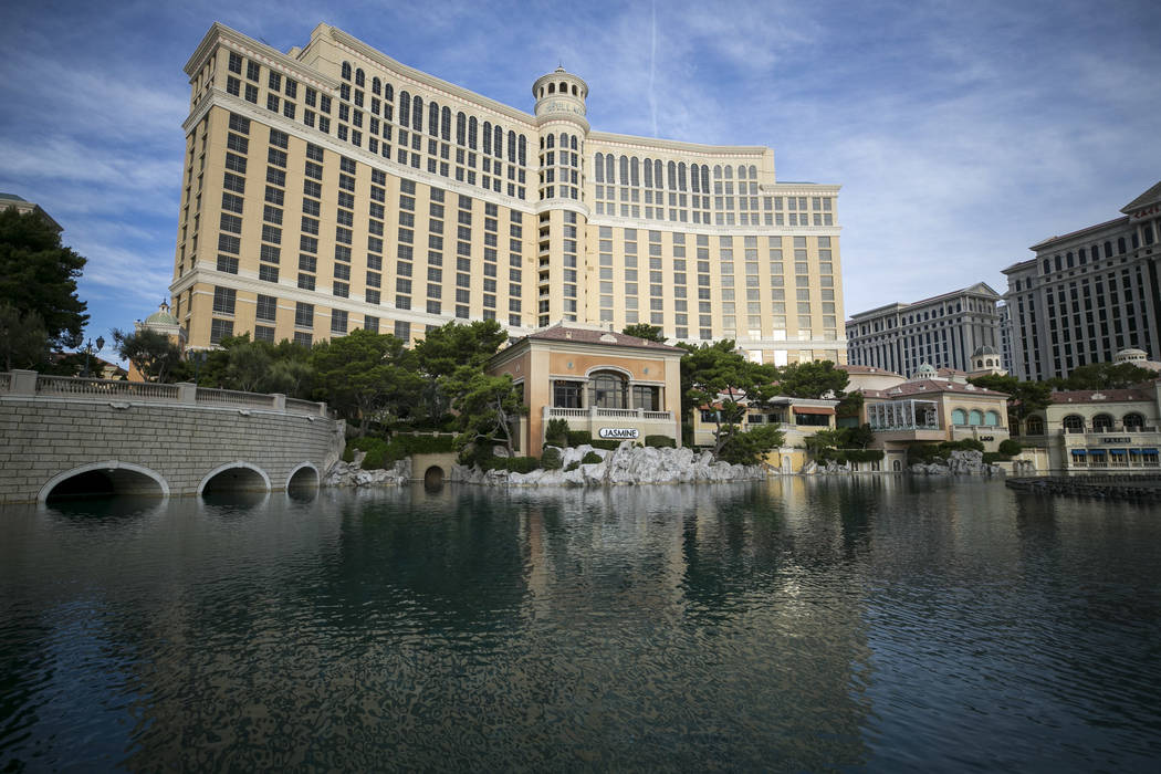 The exterior of the Paris hotel-casino in Las Vegas are lit up while the  inside remained dark from the mornings power outage, Thursday evening, Nov.  3, 2016. Elizabeth Page Brumley/Las Vegas Revie …