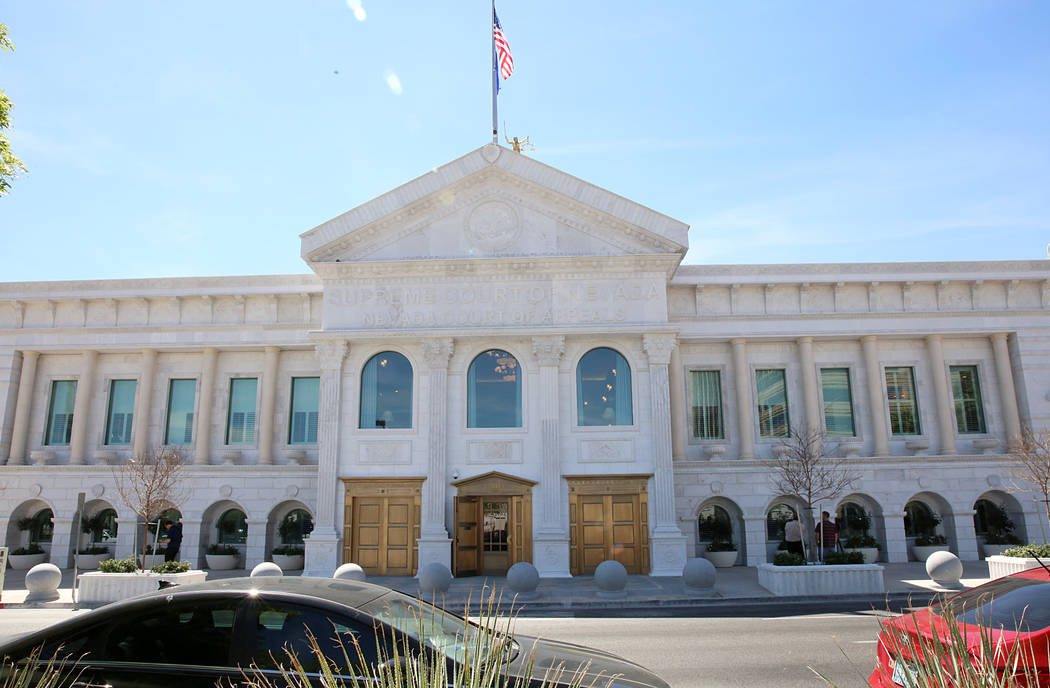 The new Nevada Supreme Court building on Clark and Fourth Street on Friday, March 24, 2017, in Las Vegas. (Bizuayehu Tesfaye/Las Vegas Review-Journal) @bizutesfaye