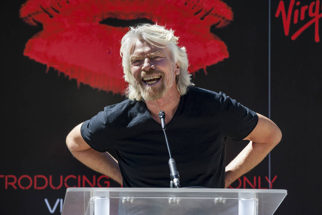 Virgin Group Founder Sir Richard Branson speaks at a press conference at the Hard Rock Hotel in Las Vegas on Friday, March 30, 2018.  Patrick Connolly Las Vegas Review-Journal @PConnPie