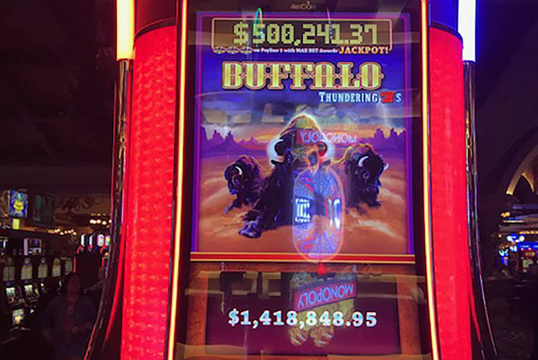 The winning Buffalo slot machine is seen at Green Valley Ranch Resort in Henderson. (Station Casinos)
