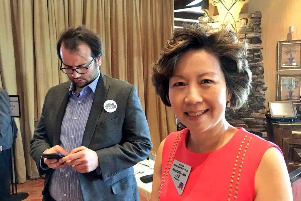 Pauline Ng Lee, president of the Nevada Republican Men's Club, said Tuesday the media was excluded because of space challenges and reporters block servers during the meal service. Heller's campaig ...