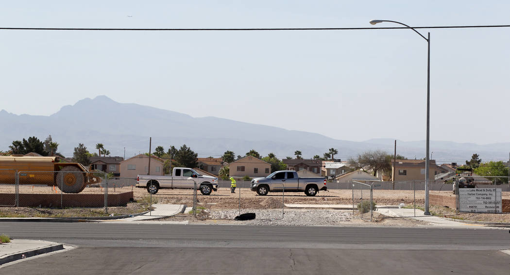 Site work is re-started on an unfinished subdivision on East Lake Mead Boulevard at Dolly Lane between Lamb and Nellis boulevards Tuesday, April 3, 2018. K.M. Cannon Las Vegas Review-Journal @KMCa ...