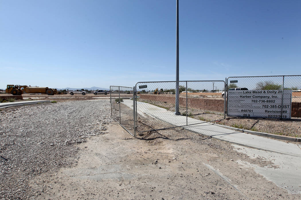 Site work is re-started on an unfinished subdivision on East Lake Mead Boulevard at Dolly Lane between Lamb and Nellis boulevards Tuesday, April 3, 2018. K.M. Cannon Las Vegas Review-Journal @KMCa ...