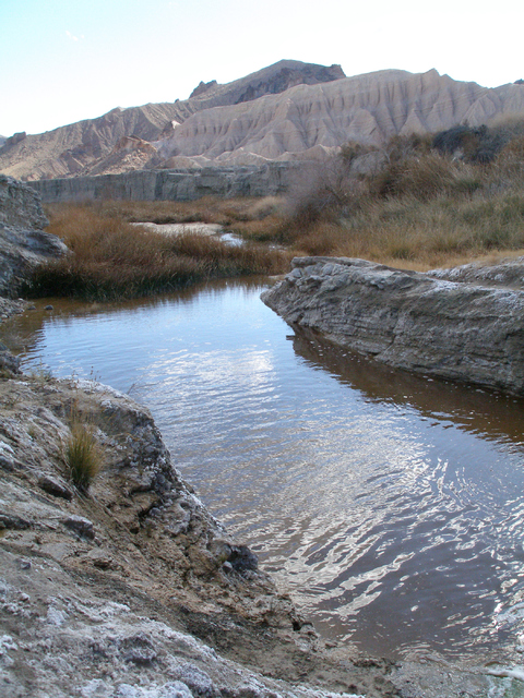 The Amargosa River winds its way through a canyon near China Ranch Date Farm on its way to Death Valley. (Henry Brean/Las Vegas Review-Journal)