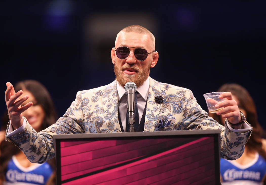 Conor McGregor addresses the media after his loss to Floyd Mayweather on Saturday, Aug 26, 2017, at T-Mobile Arena, in Las Vegas. Benjamin Hager Las Vegas Review-Journal @benjaminhphoto