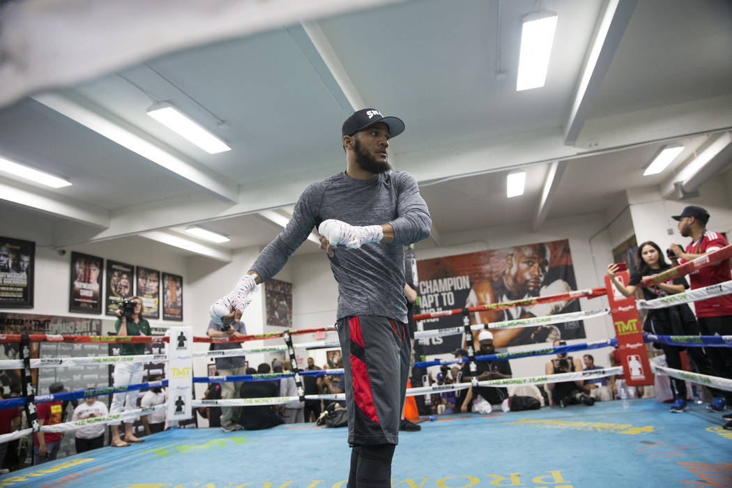 Boxer Julian Williams during media day at the Mayweather Boxing Club in Las Vegas, Wednesday, April 4, 2018.  Las Vegas Review-Journal @Erik_Verduzco