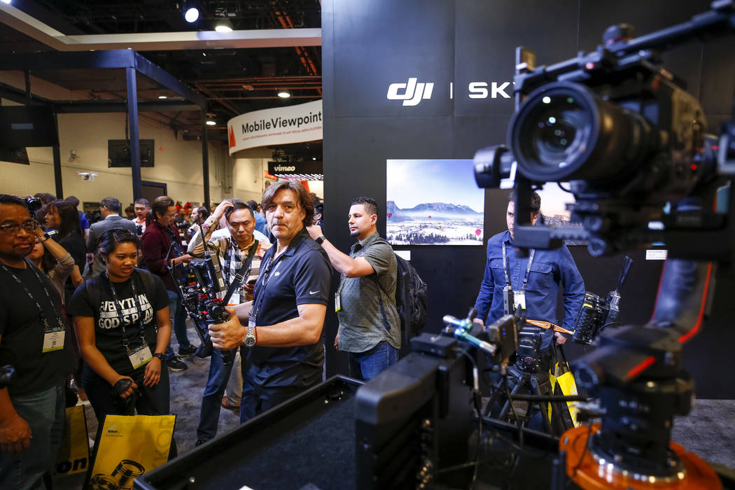 National Association of Broadcasters exhibition, the NAB Show, at the Las Vegas Convention Center, Monday morning, April 9, 2018. (Richard Brian/Las Vegas Review-Journal) @vegasphotograph