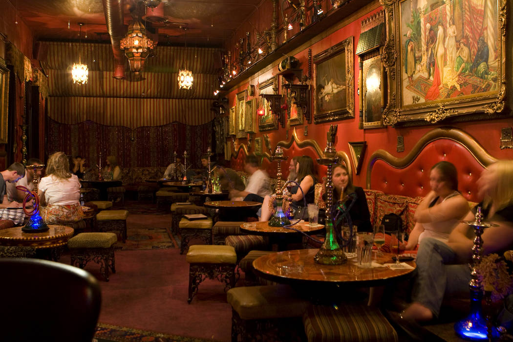 The interior of the Hookah Lounge inside Paymon's Mediterranean Cafe & Lounge, 4147 S. Maryland Parkway in Las Vegas, July 19, 2010. (Duane Prokop/Las Vegas Review-Journal)