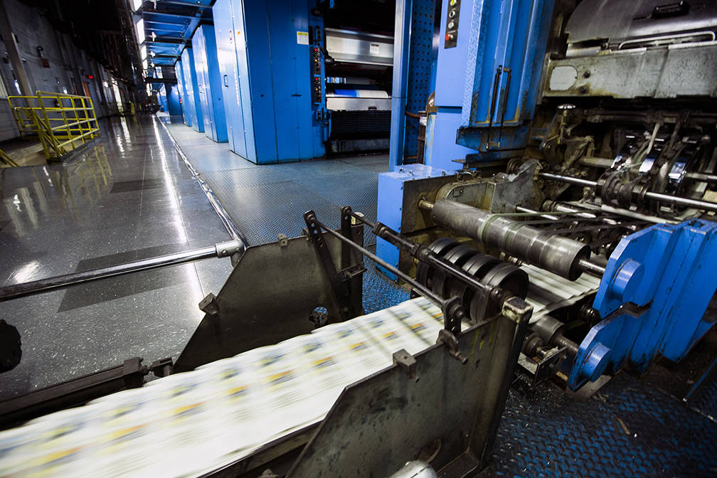 The Las Vegas Review-Journal press room is seen in this file photo. (Jeff Scheid/Las Vegas Review-Journal)