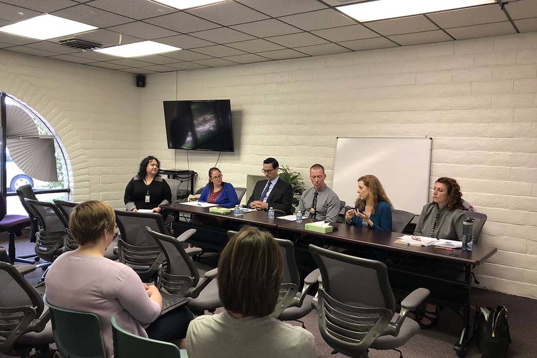 The Rape Crisis Center on Monday, April 16, 2018, hosted a panel discussion on the testing of Southern Nevada's sexual assault kits. (Las Vegas Review-Journal)