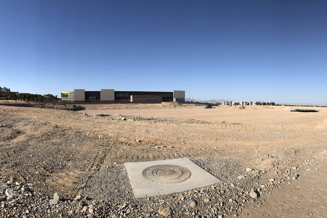 The new site of the Las Vegas 51s ballpark in Summerlin is seen on Saturday, April 14, 2018. (Betsy Helfand/Las Vegas Review-Journal