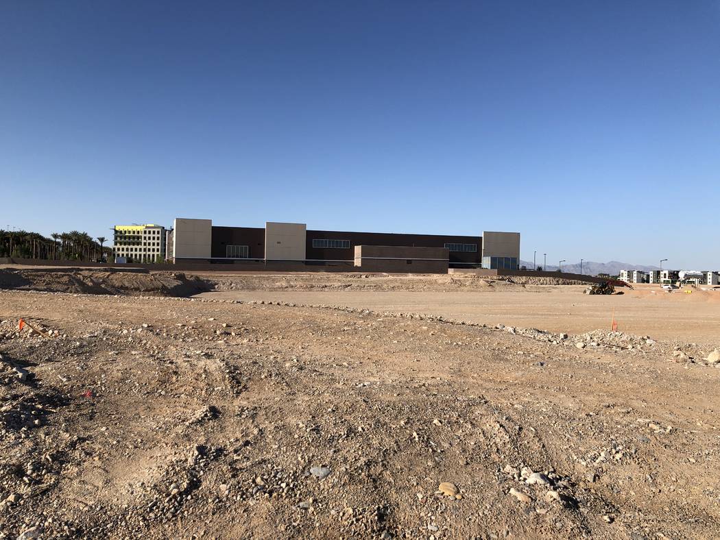 The new site of the Las Vegas Ballpark in Summerlin is seen on Saturday, April 14, 2018. (Betsy Helfand/Las Vegas Review-Journal
