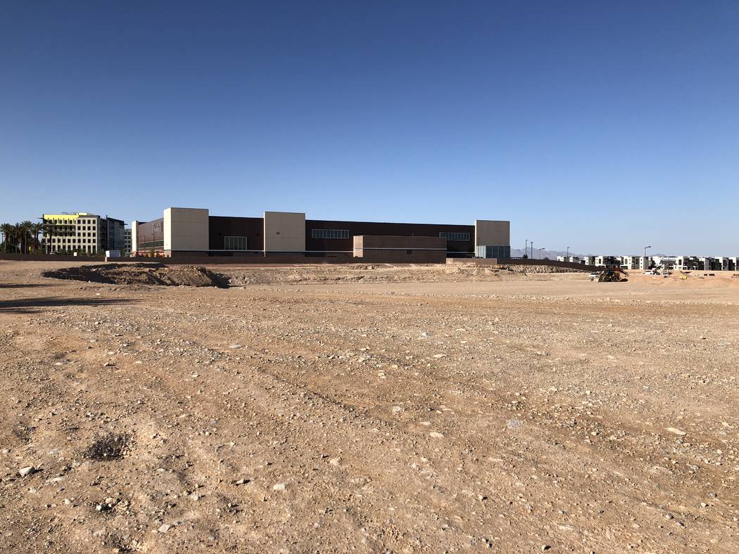 The new site of the Las Vegas Ballpark in Summerlin is seen on Saturday, April 14, 2018. (Betsy Helfand/Las Vegas Review-Journal