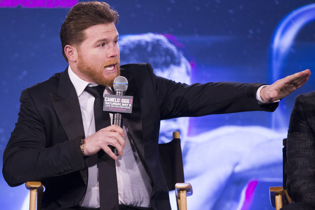 Saul "Canelo" Alvarez during a press conference for his upcoming fight, at Microsoft Square in Los Angeles, Calif., Tuesday, Feb. 27, 2018. Erik Verduzco Las Vegas Review-Journal @Erik_V ...